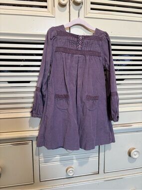 Jacadi Lavender Corduroy Long-Sleeve Dress